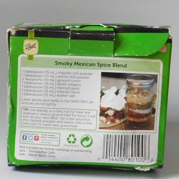 Set of 4 Mini Clear Glass BELL Storage Jars -   4 oz  Metal Lids Made in USA - Picture 7 of 8